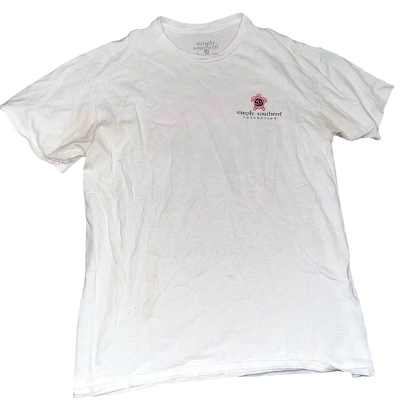 Simply Southern Shirt Womens M White Logo Turtles Collection Casual Graphic - Picture 2 of 5